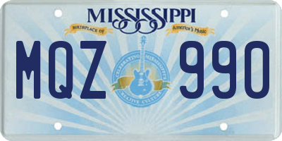 MS license plate MQZ990