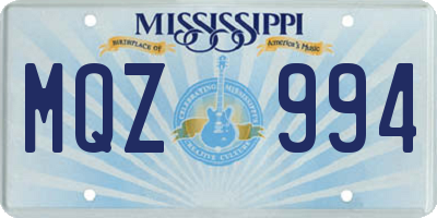 MS license plate MQZ994