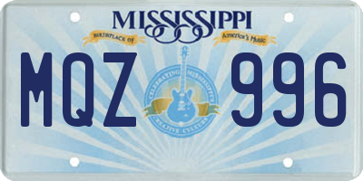 MS license plate MQZ996