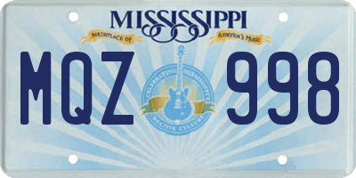 MS license plate MQZ998