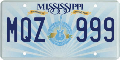 MS license plate MQZ999