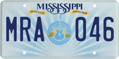 MS license plate MRA046