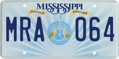MS license plate MRA064