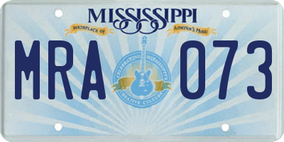 MS license plate MRA073