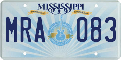 MS license plate MRA083