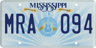 MS license plate MRA094