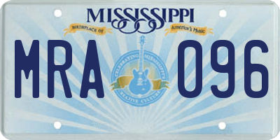 MS license plate MRA096