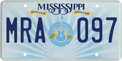 MS license plate MRA097