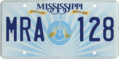 MS license plate MRA128