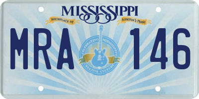 MS license plate MRA146