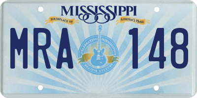 MS license plate MRA148
