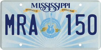 MS license plate MRA150