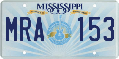 MS license plate MRA153