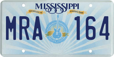 MS license plate MRA164