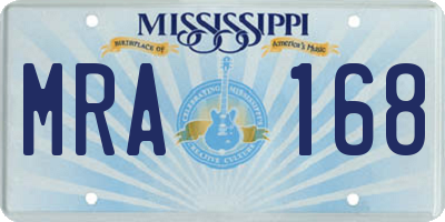 MS license plate MRA168