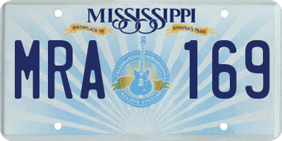 MS license plate MRA169