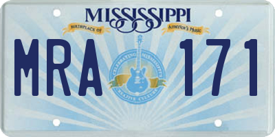 MS license plate MRA171