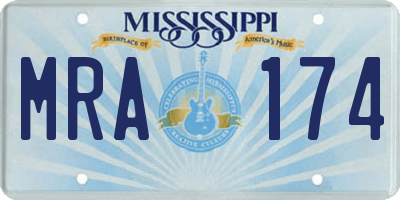 MS license plate MRA174