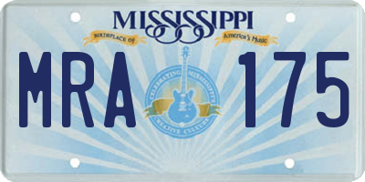 MS license plate MRA175