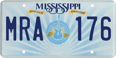 MS license plate MRA176