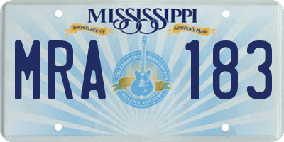 MS license plate MRA183