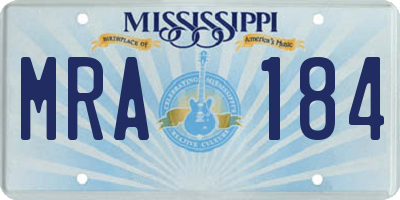 MS license plate MRA184