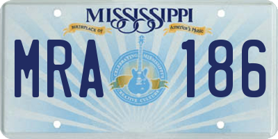 MS license plate MRA186