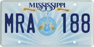 MS license plate MRA188