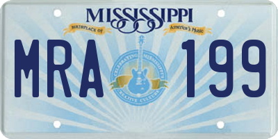 MS license plate MRA199