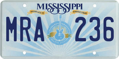 MS license plate MRA236
