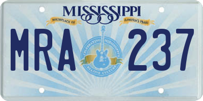 MS license plate MRA237