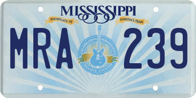 MS license plate MRA239