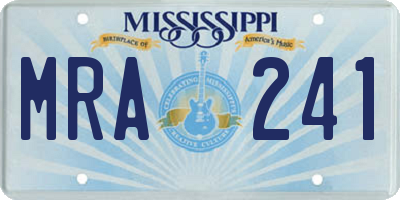 MS license plate MRA241