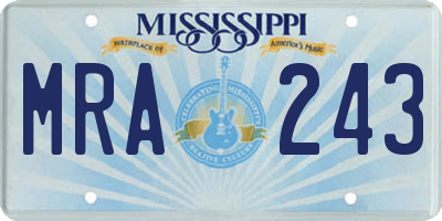 MS license plate MRA243