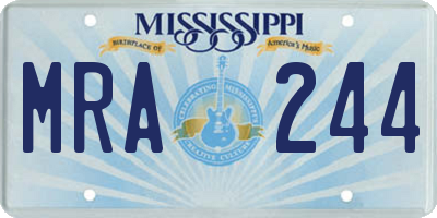 MS license plate MRA244