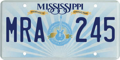 MS license plate MRA245