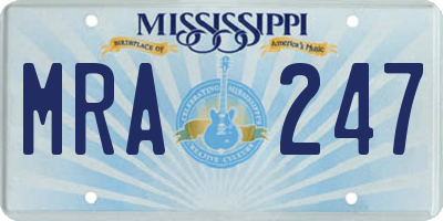 MS license plate MRA247