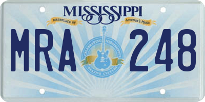 MS license plate MRA248