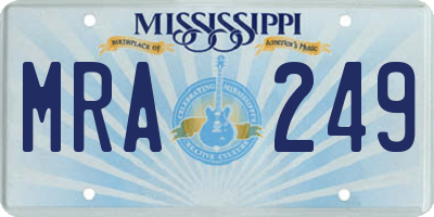 MS license plate MRA249