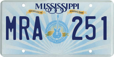 MS license plate MRA251