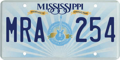 MS license plate MRA254