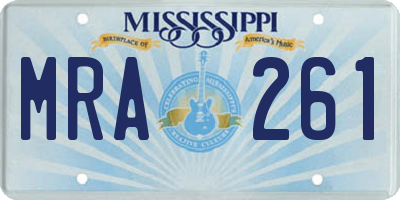 MS license plate MRA261