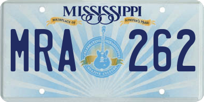 MS license plate MRA262