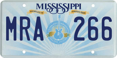 MS license plate MRA266