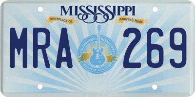 MS license plate MRA269