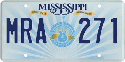 MS license plate MRA271