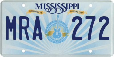 MS license plate MRA272