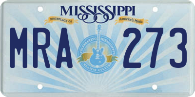 MS license plate MRA273