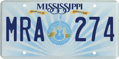 MS license plate MRA274