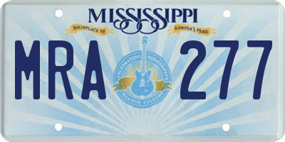 MS license plate MRA277